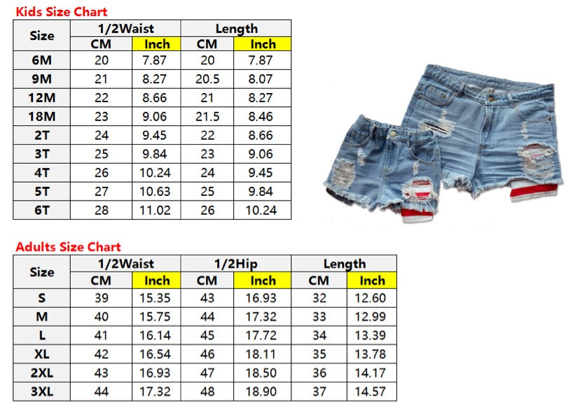 Mommy and Me 4th of July Jean Shorts - Baby-6T