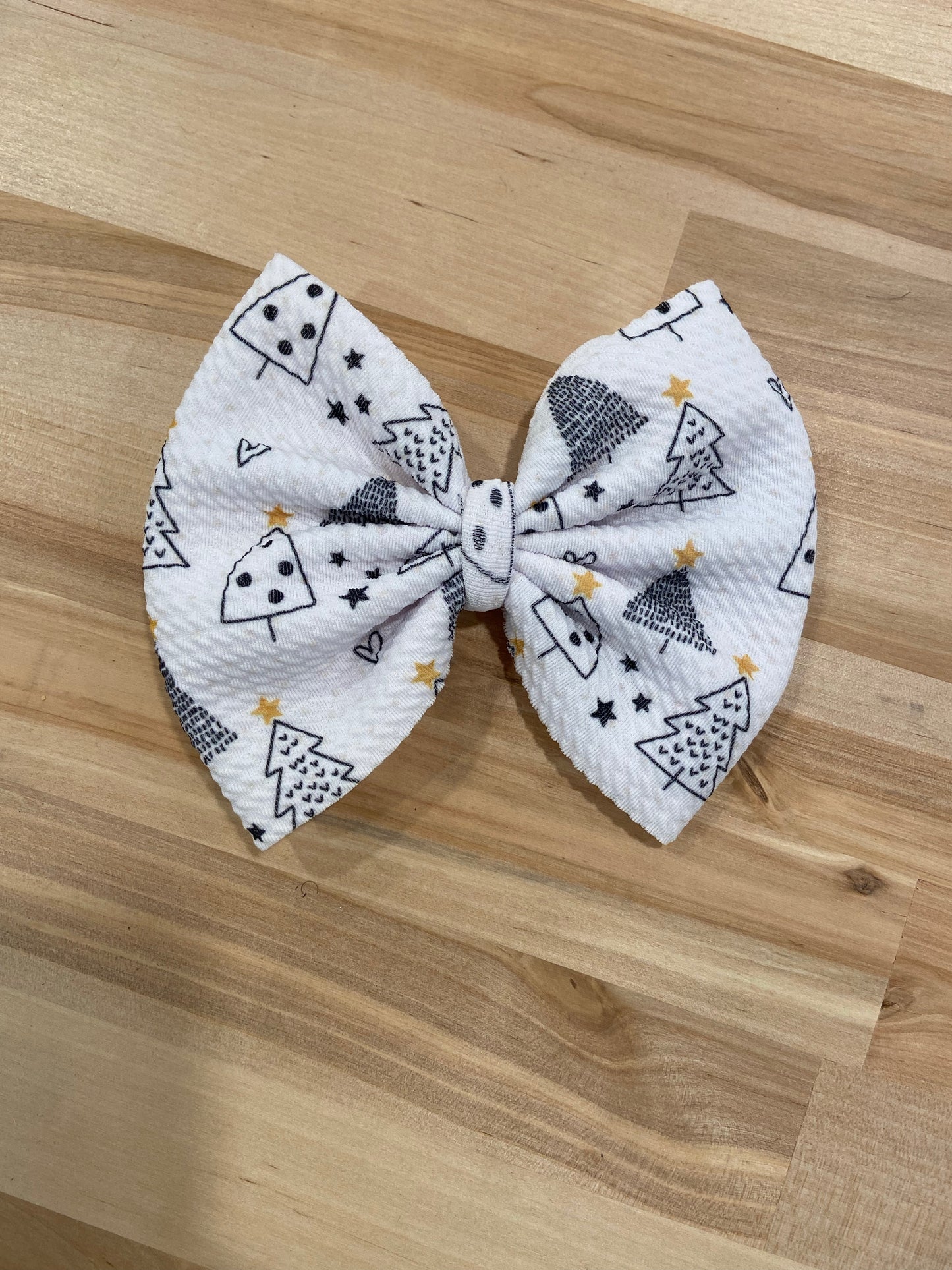 Black and White Christmas Tree Bow