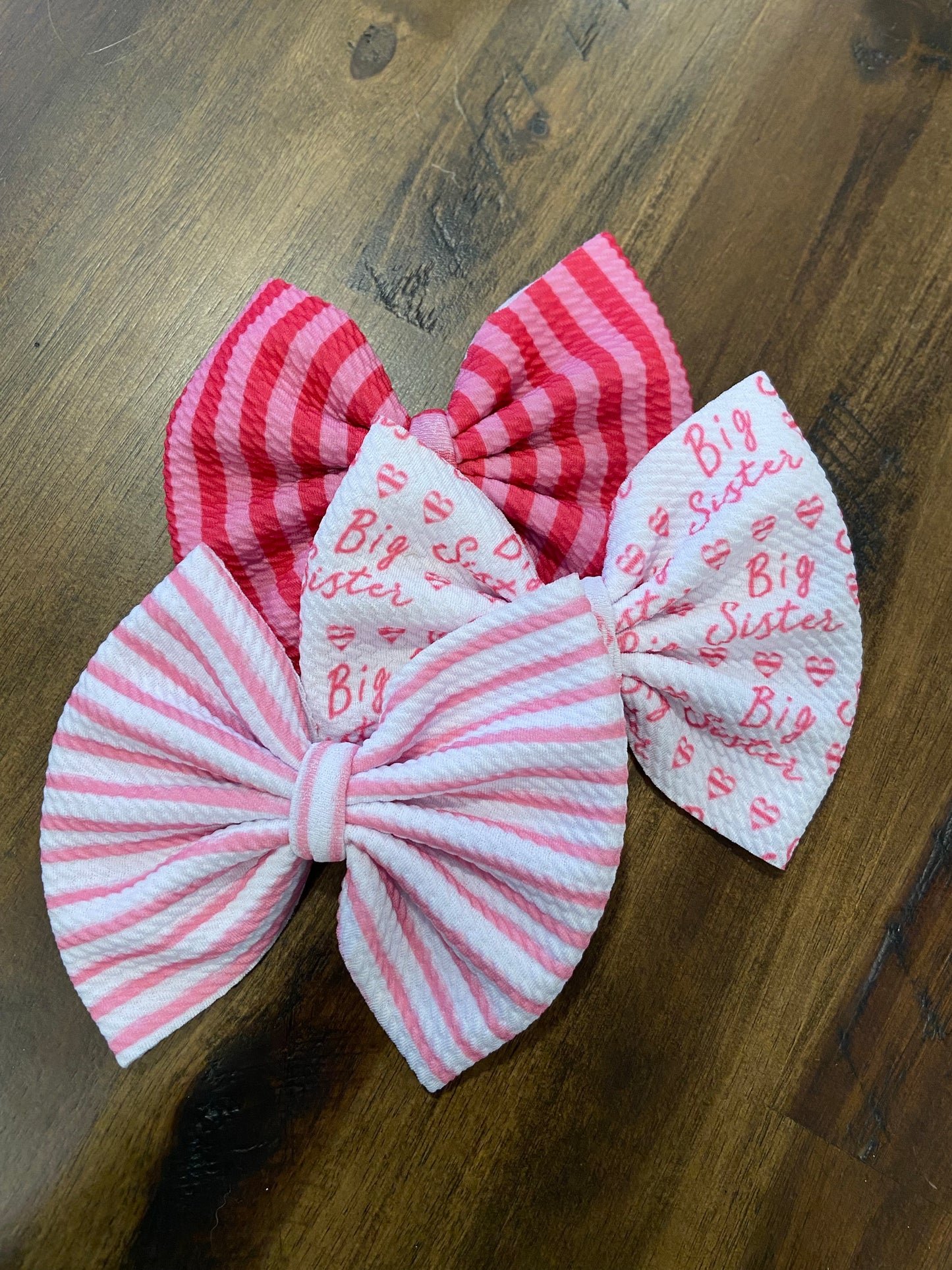 Pink Striped Bow