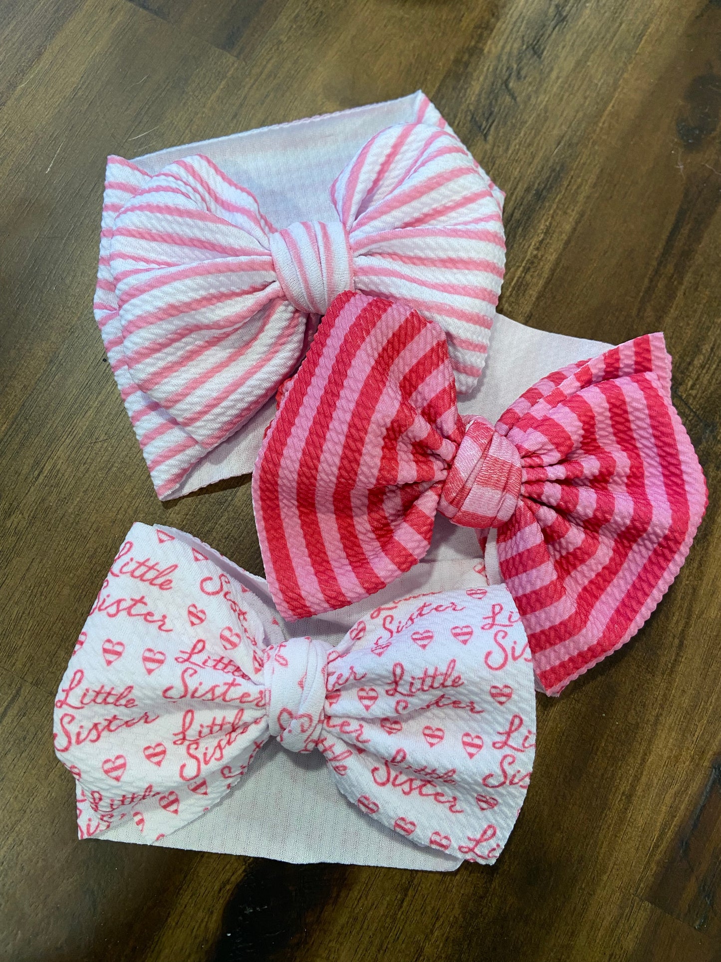 Pink Striped Bow