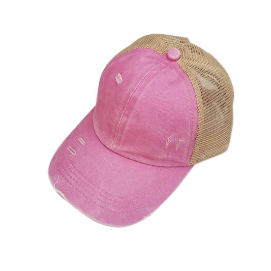 Distressed Kids Ponytail Hat