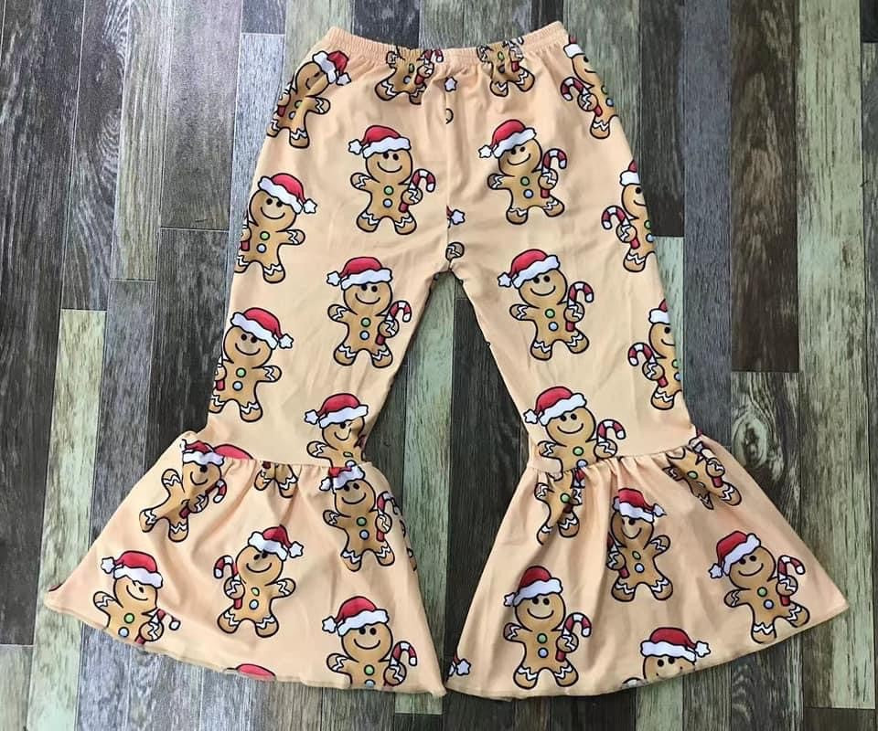 Gingerbread Man Bell Bottom Pants