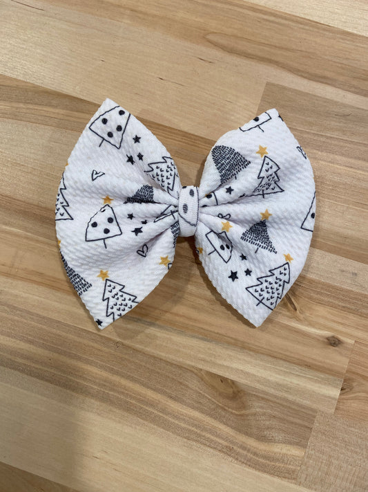 Black and White Christmas Tree Bow