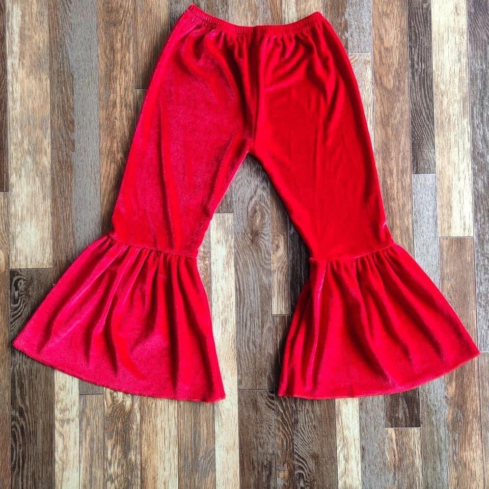 Red Velvet Bell Pants