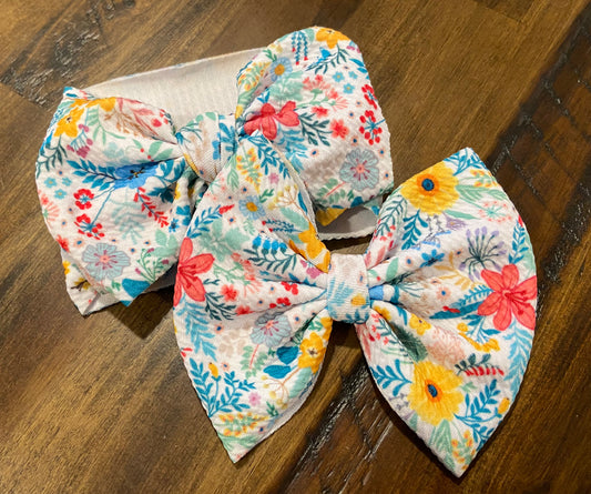 Spring Floral Bow