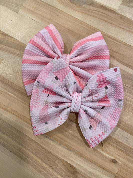 Pink Christmas Bow set (2 bows)