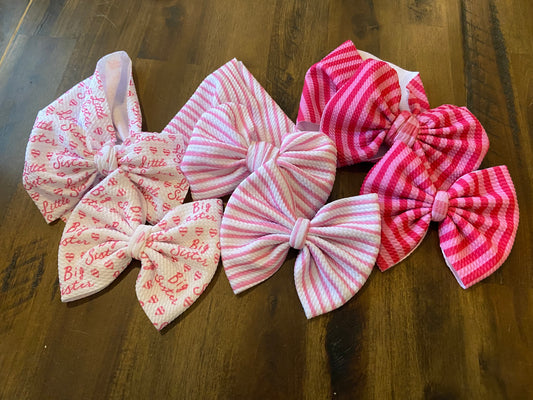Pink Striped Bow