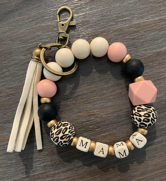 Mama Silicone Keychain Wristlet