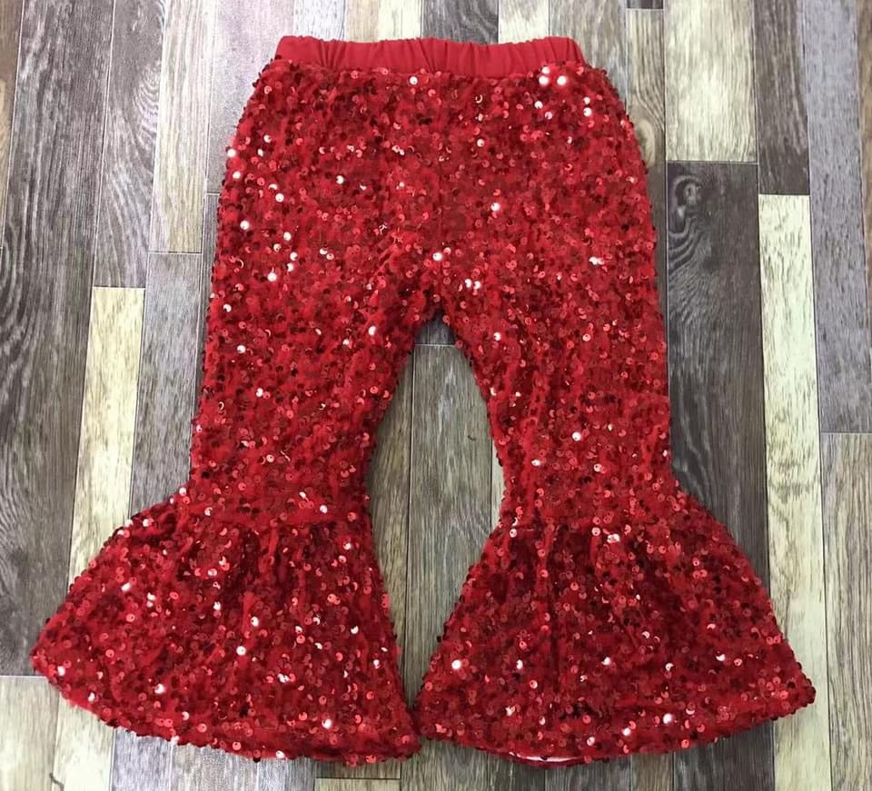 Red Sequin Bell Bottoms