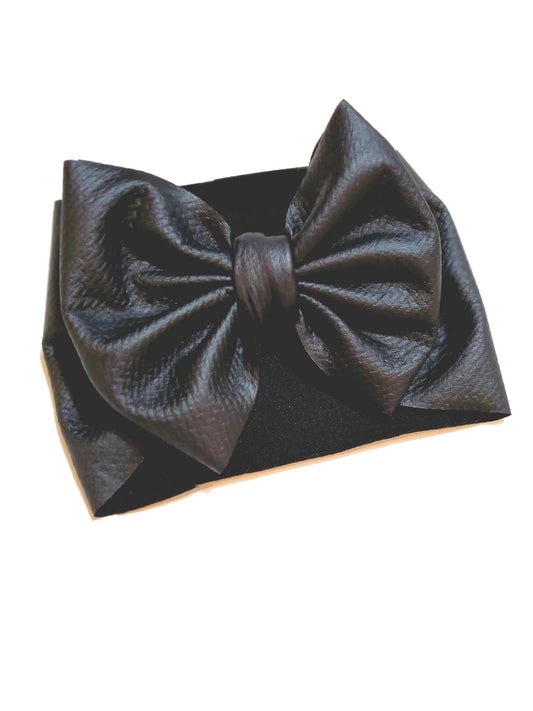 Black Leather Bow